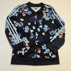 adidas Kids Floral Jacket - Black and Blue